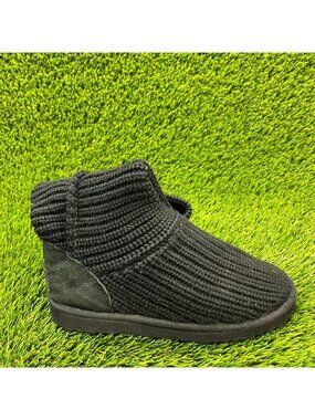 Ugg Classic Cardy Womens Size 6 Black Winter Suede Tall Sweater Boots